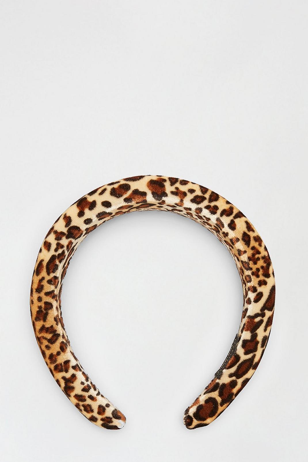 193 Leopard Velvet Padded Headband  image number 1