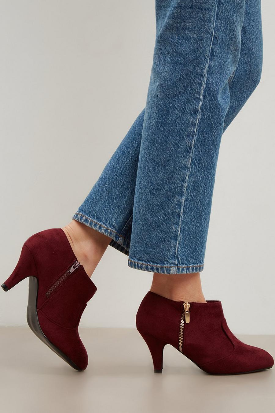 Good For The Sole: Extra Wide Fit Marlo Comfort Zip Heeled Ankle Boot