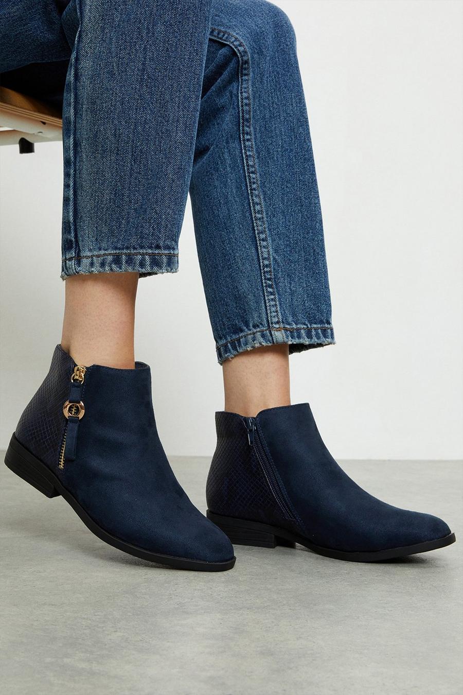 Good For The Sole: Mabel Comfort Snake Back Ankle Boots