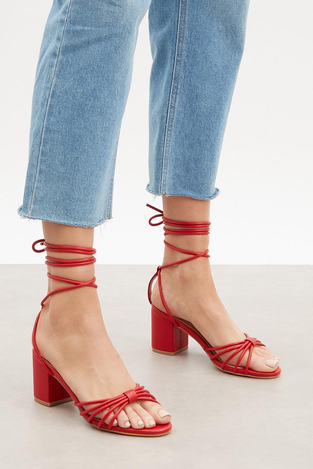 Red Good For The Sole: Extra Wide Comfort Sicily Comfort Heeled Sandal image number 1