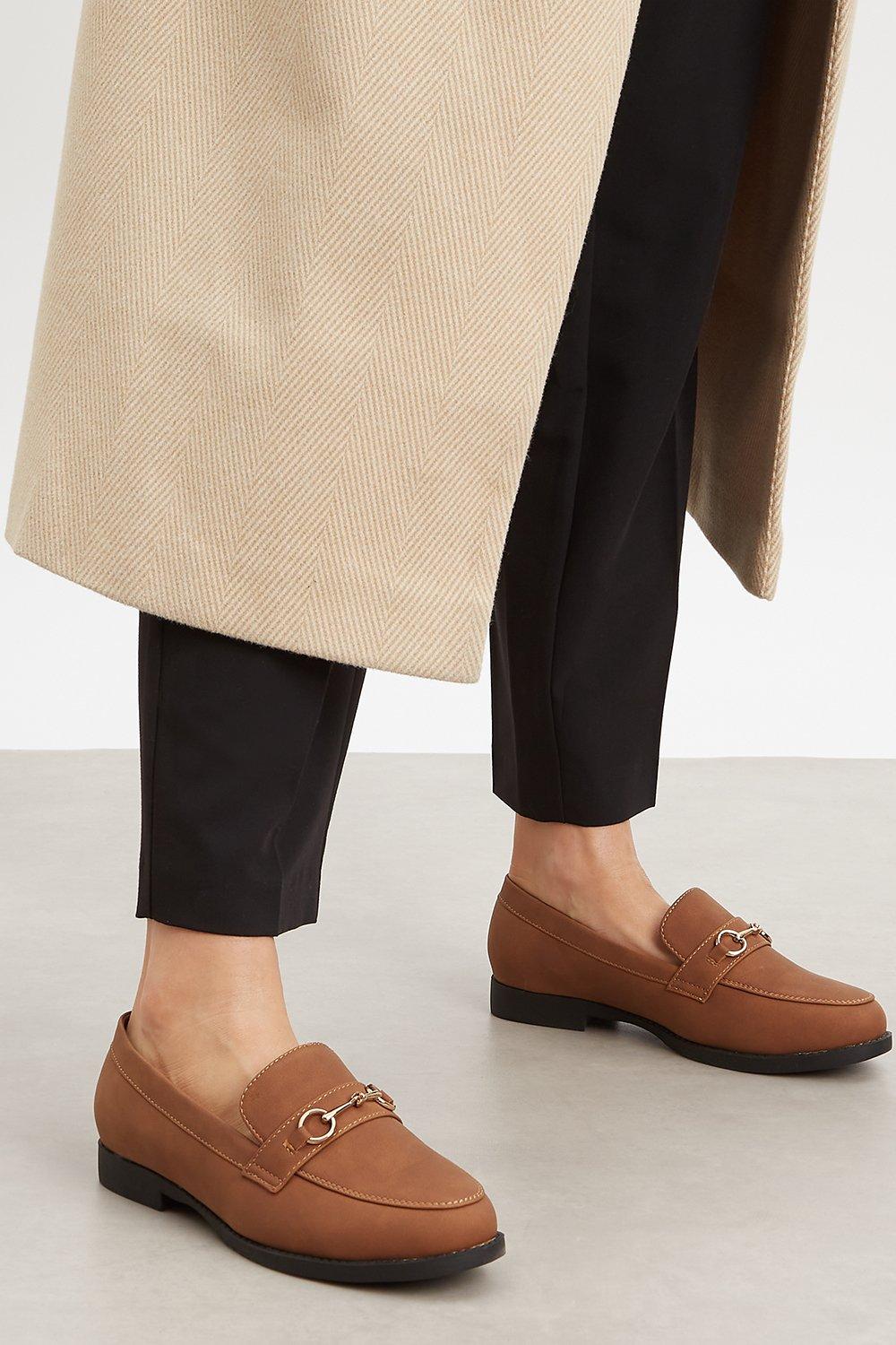 dorothy perkins tan loafers