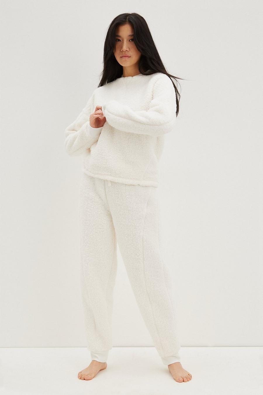 Off White Fleece Sweat And Cuff Pant