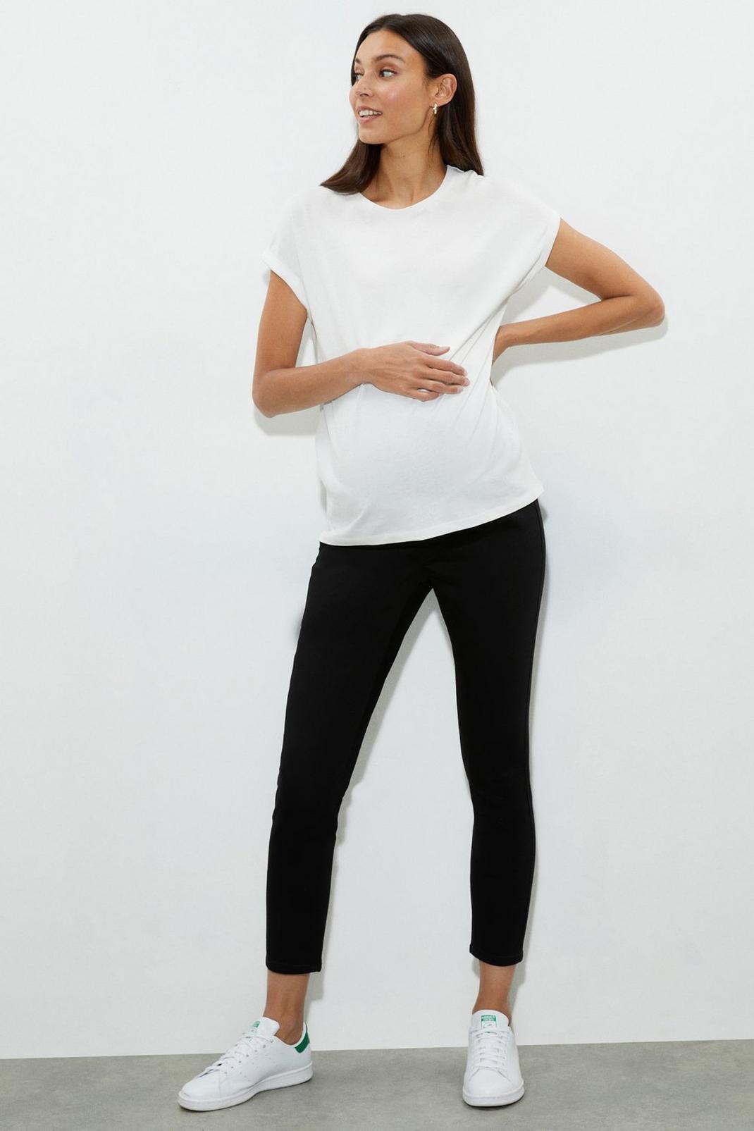 Black Maternity Over Bump Darcy Skinny Jeans image number 1