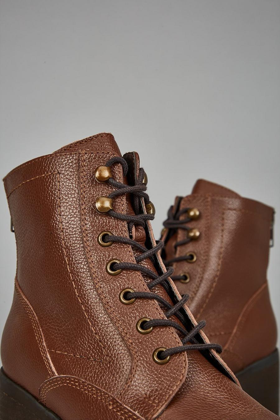Leather Orla Lace Up Hiker Boot