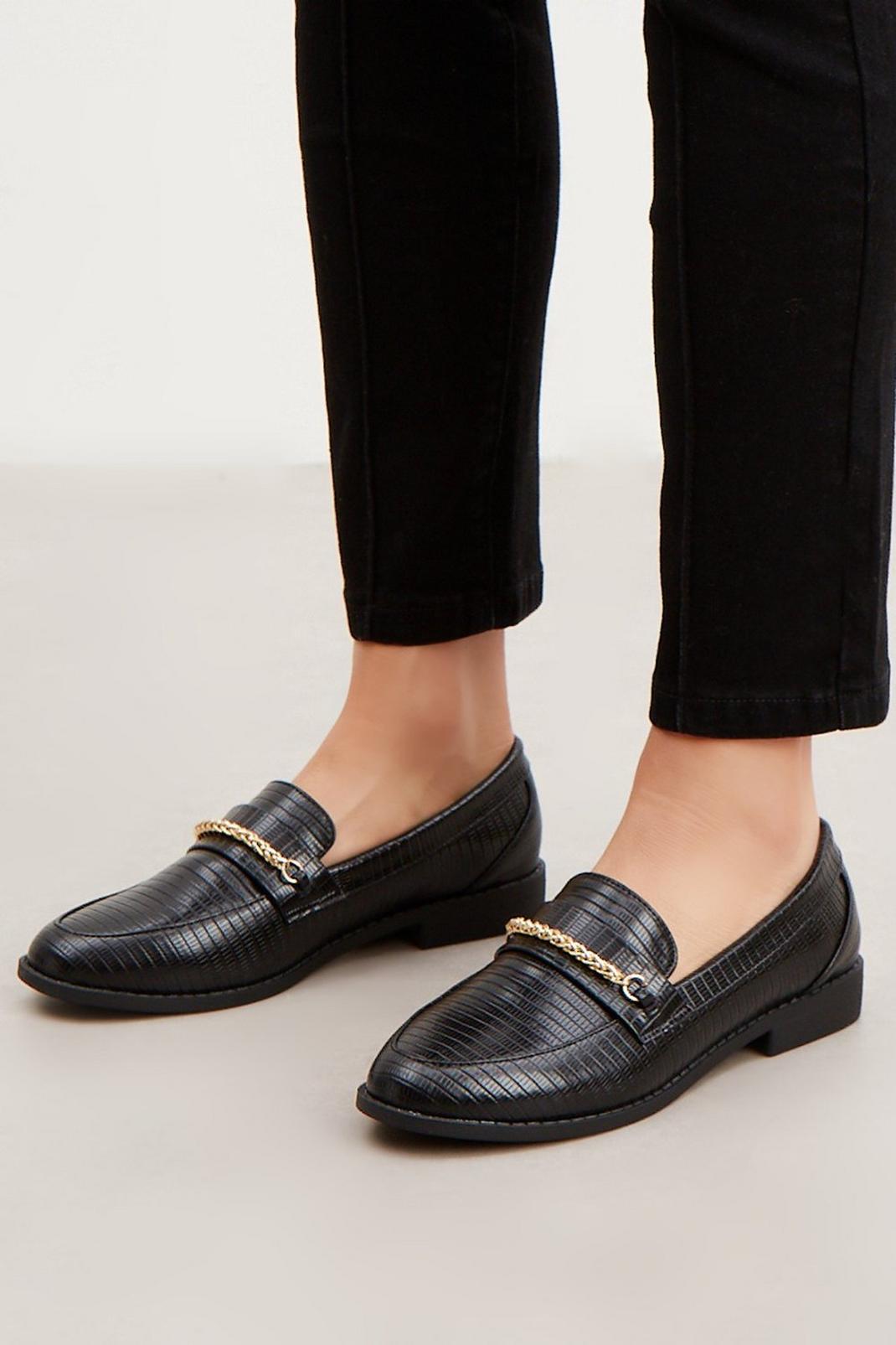 Black Faith: Burly Snake Chain Loafers image number 1