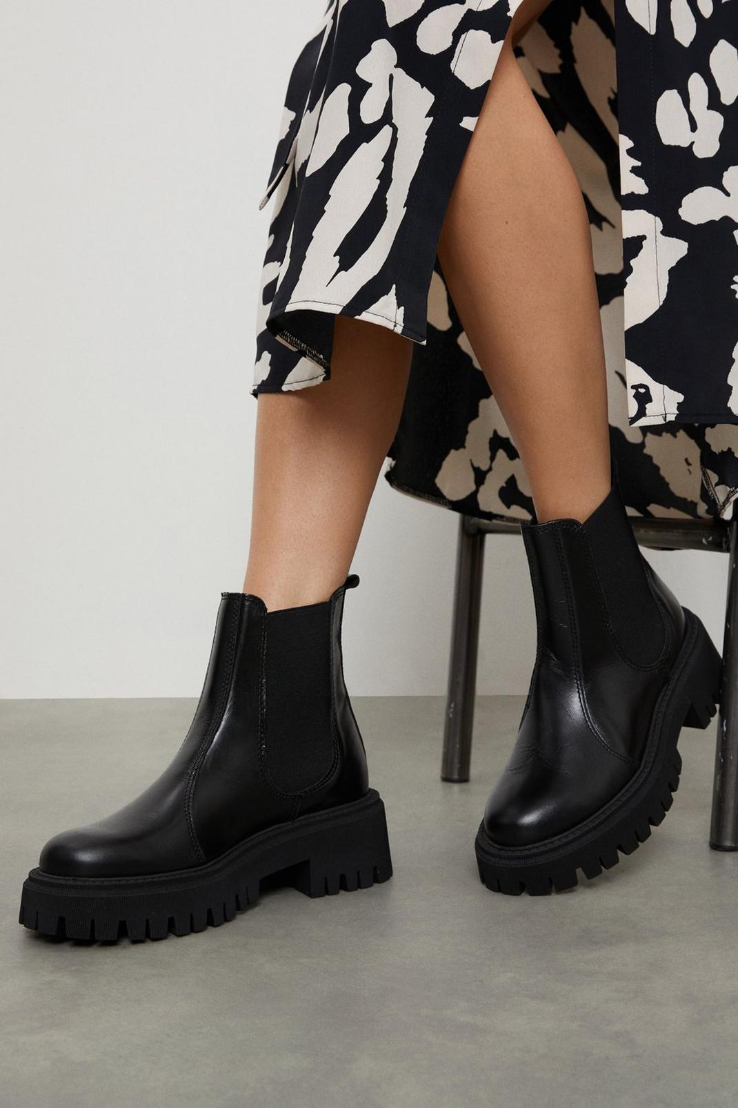 Black Principles: Moa Chelsea Leather Ankle Boot image number 1