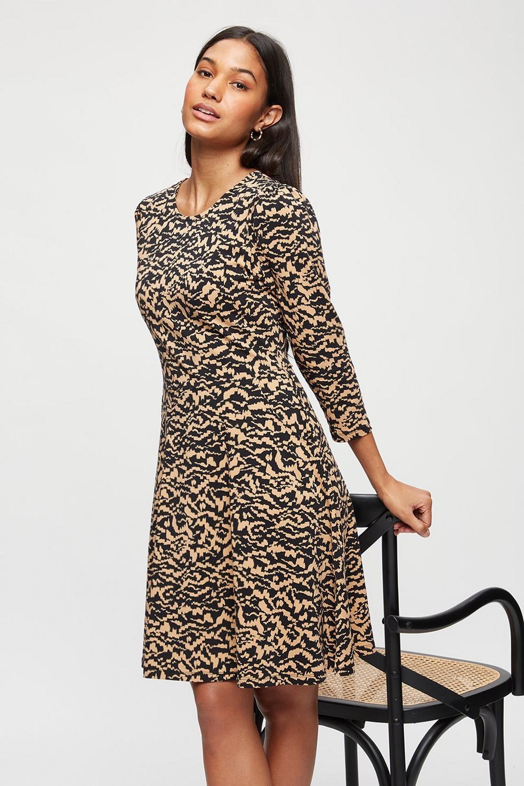 Animal Print Long Sleeve Tshirt Dress | Dorothy Perkins UK