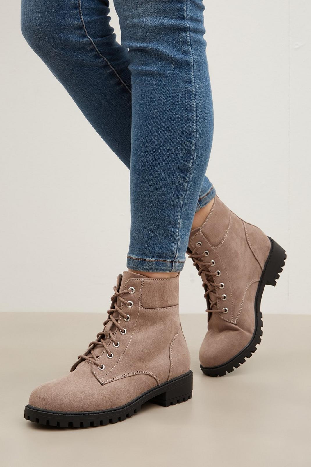 Grey Good For The Sole: May Comfort Lace Up Boots image number 1