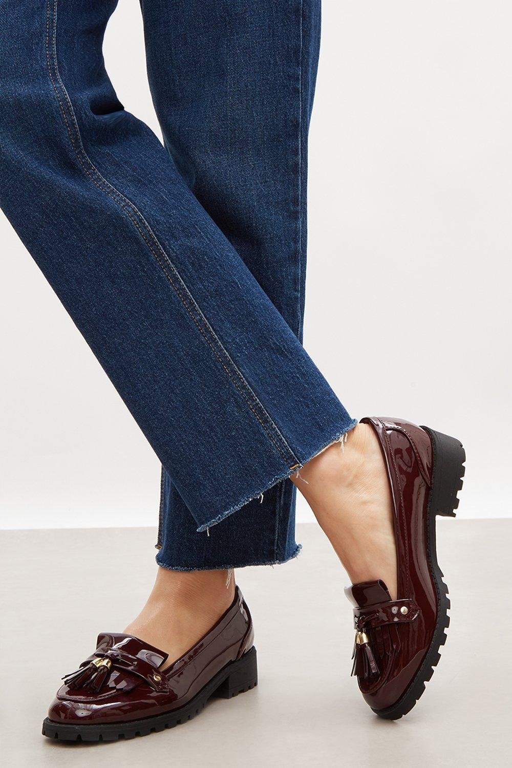 patent tassel loafers womens