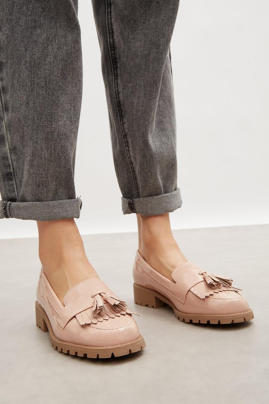 Good For The Sole: Wide Fit Bella Comfort Tassel Patent Loafer