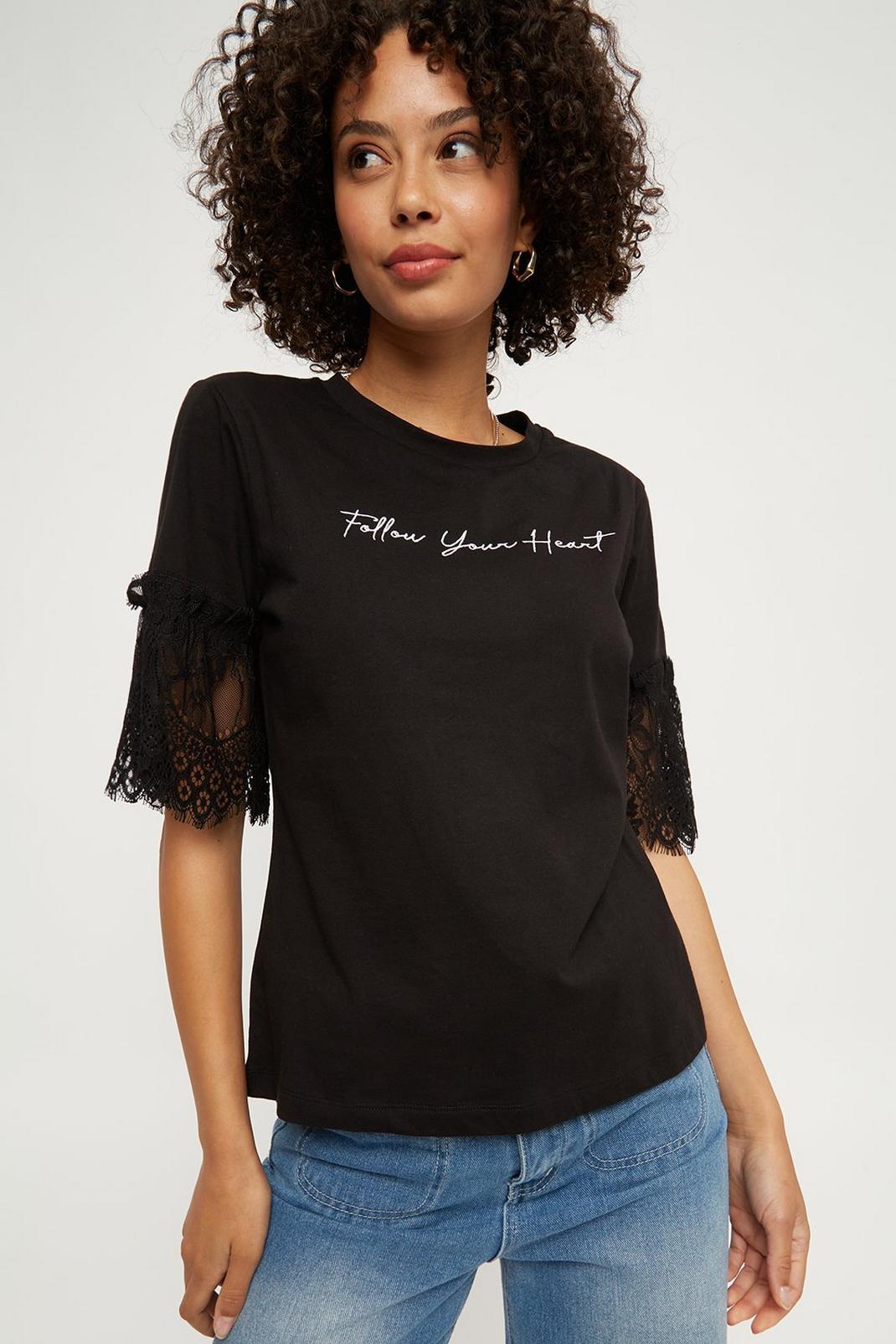 105 Follow Your Heart Lace T-shirt image number 1