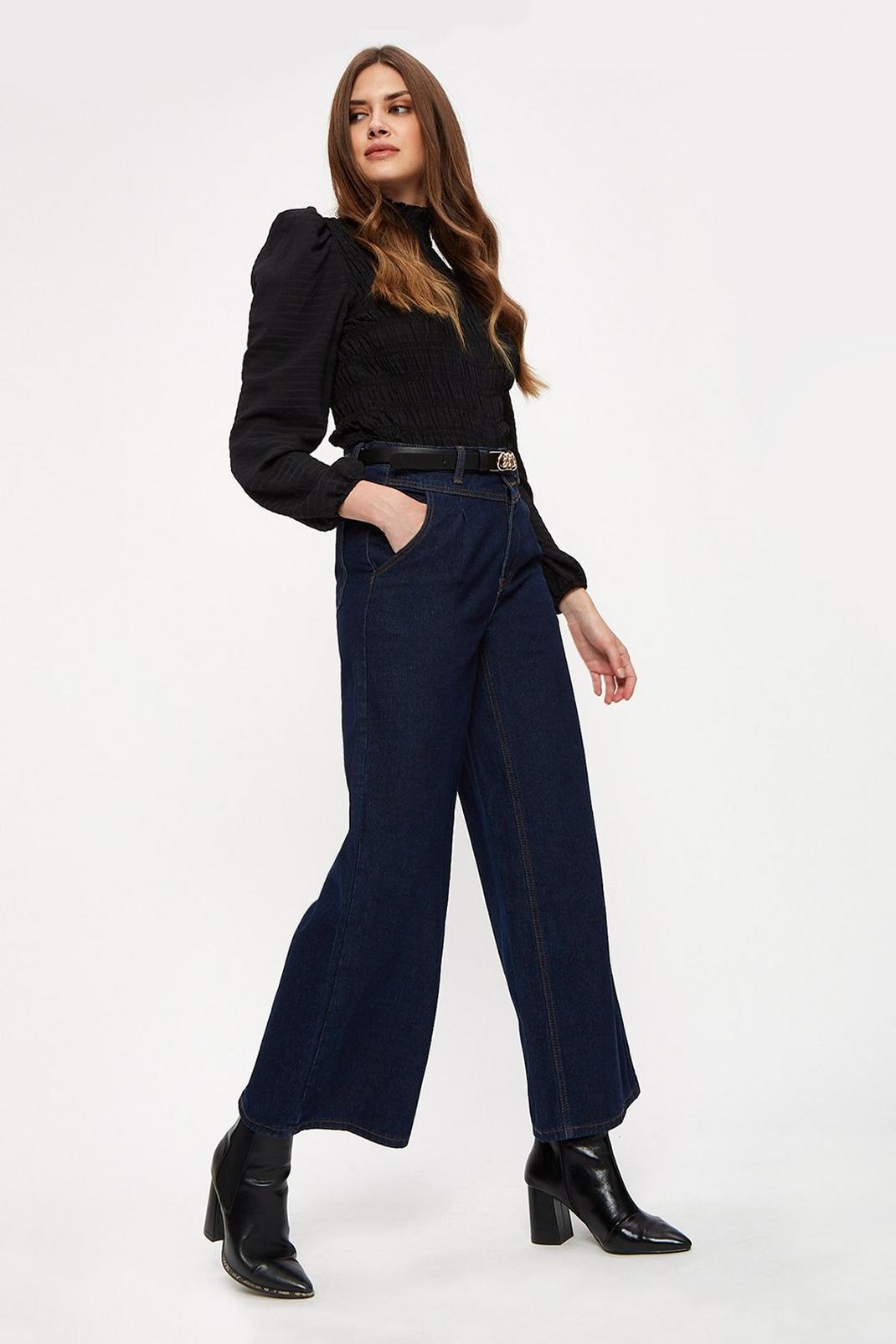 132 Tall Wide Leg Cropped Jeans image number 2