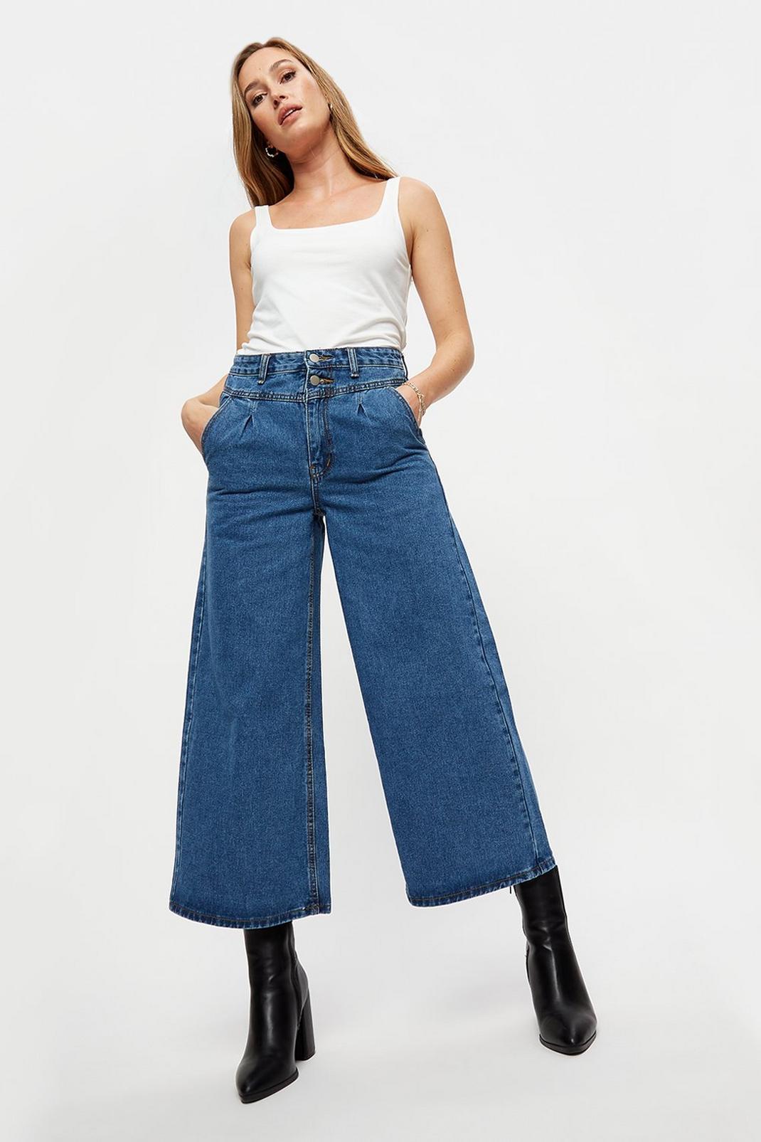 702 Tall Wide Leg Cropped Jeans image number 1