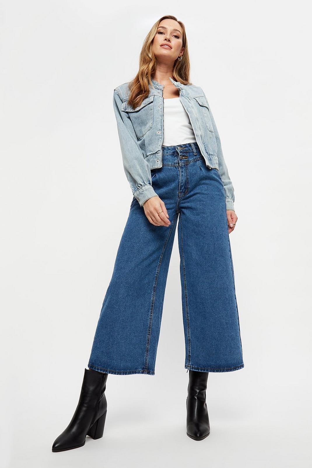 702 Tall Wide Leg Cropped Jeans image number 2