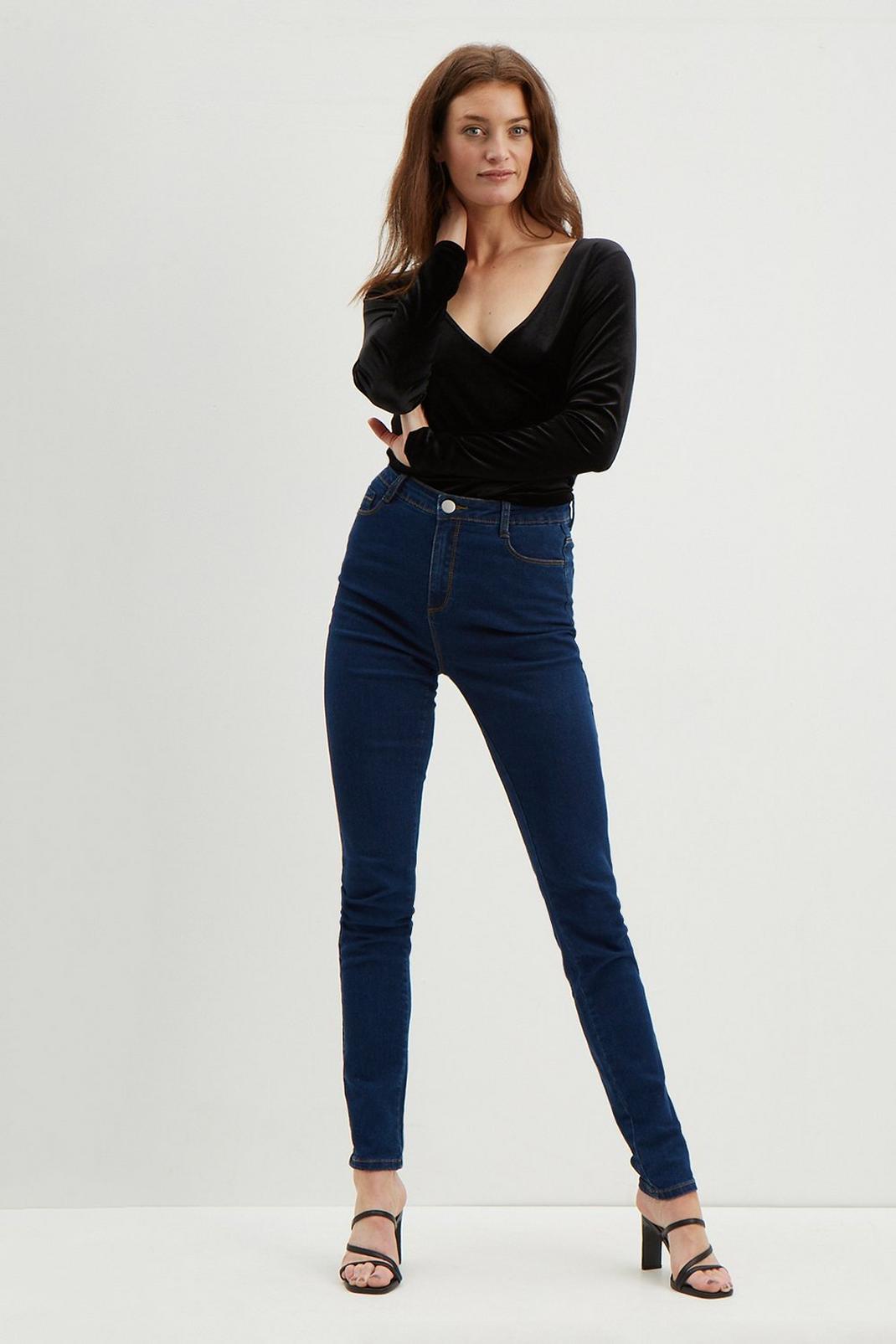 Tall Blue Skinny Ellise Jeans image number 1