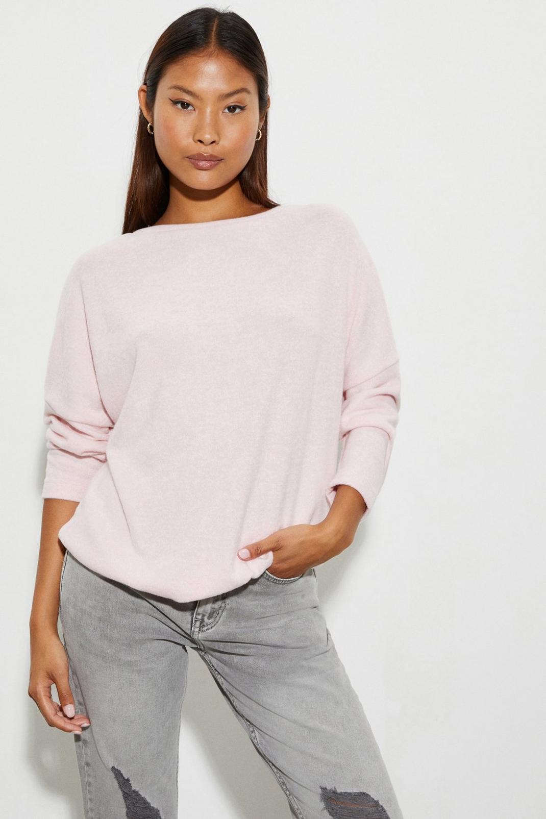 Blush Petite Long Sleeve Soft Touch Drawstring Top image number 1