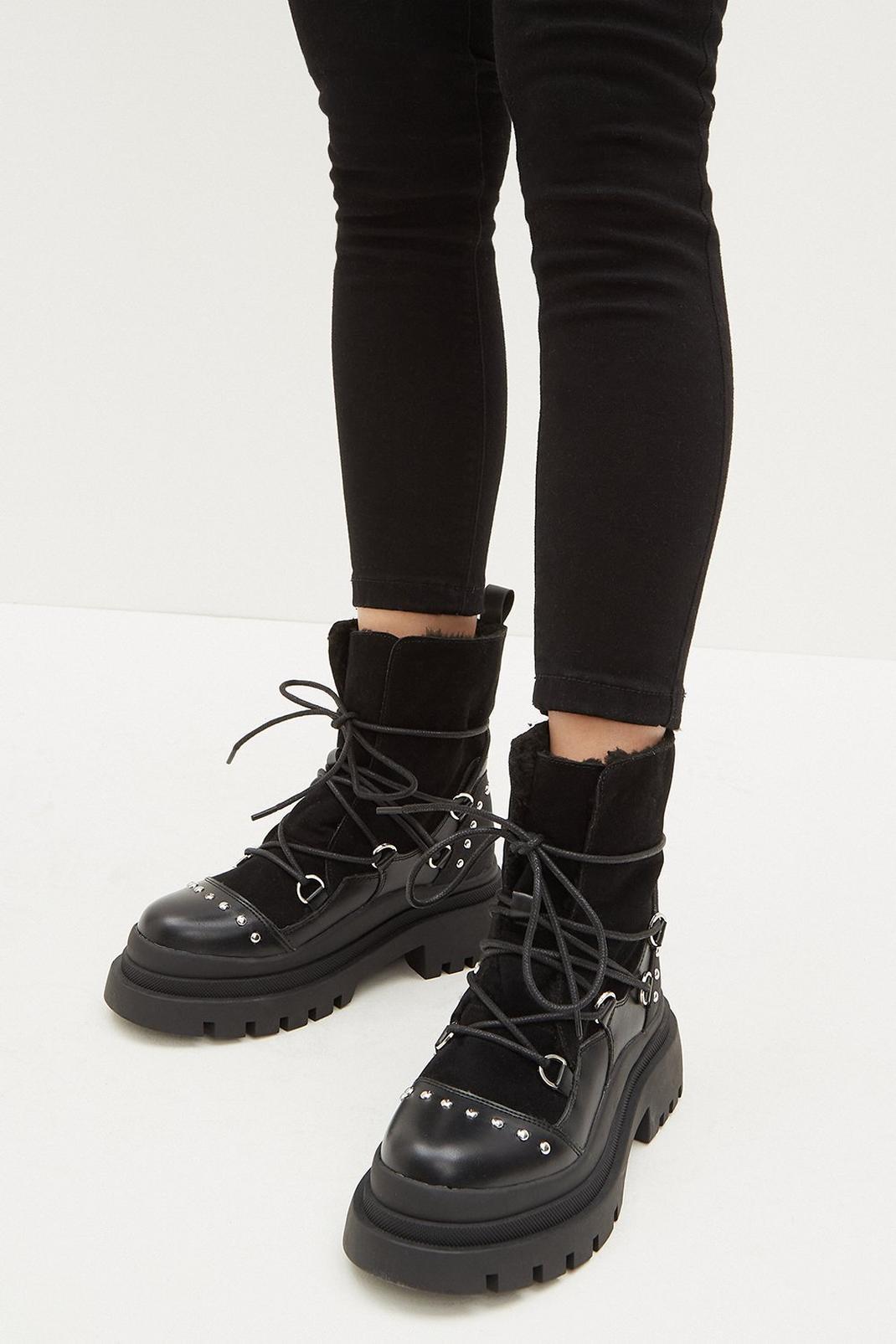 Black Aspene Chunky Hiker Boots image number 1