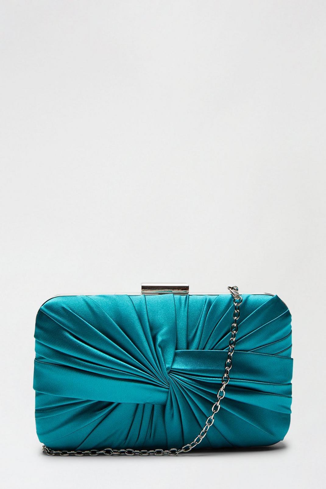 106 Satin Knot Detail Clutch With Chain Strap  image number 2