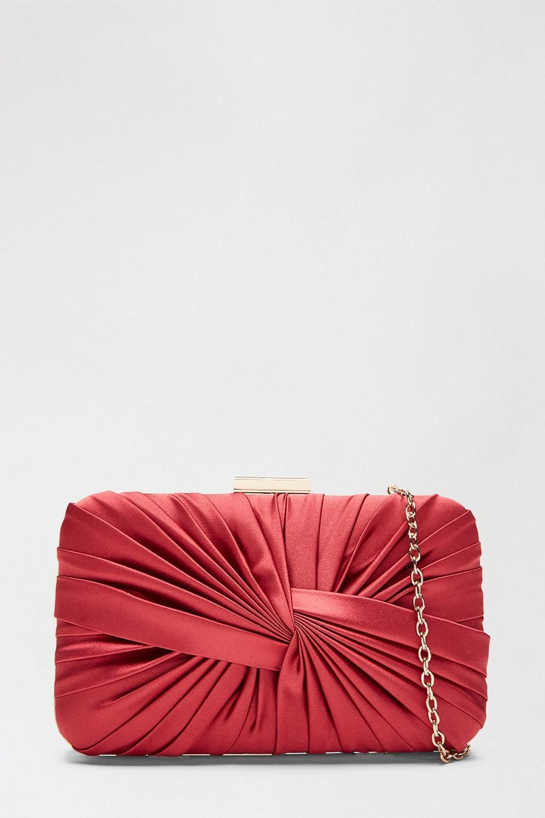 155 Satin Knot Detail Clutch With Chain Strap  image number 2