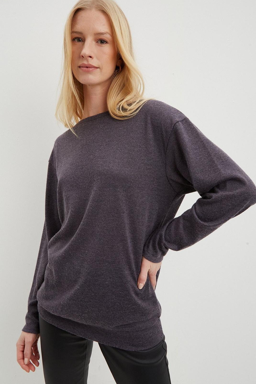 115 Soft Touch Slash Neck Long Sleeve Top image number 1