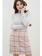 Pink Tall Check Boucle Mini Skirt