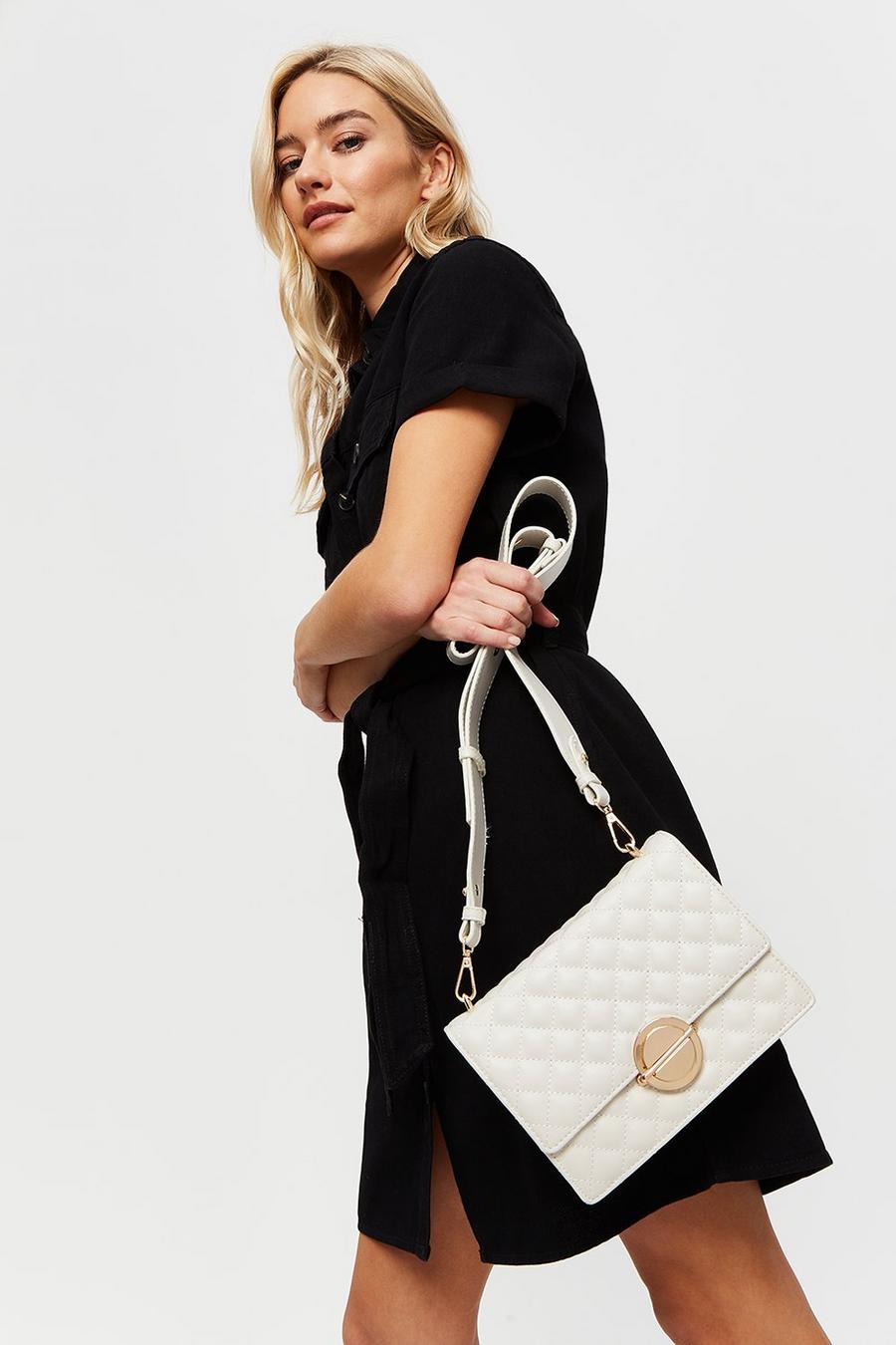 Quilted Chunky Strap Cross Body Bag