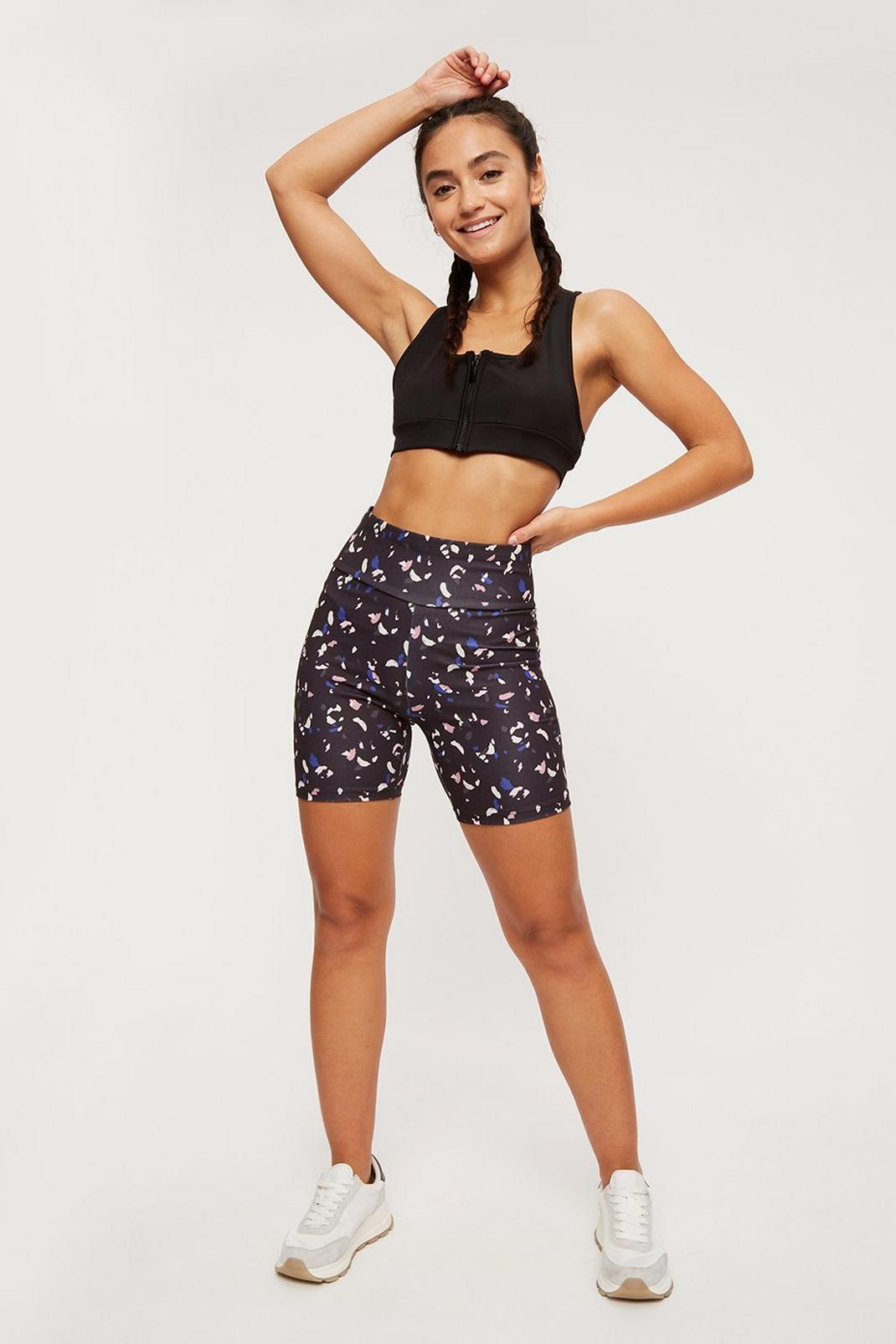 144 Petite Abstract Print Active Cycling Shorts image number 2