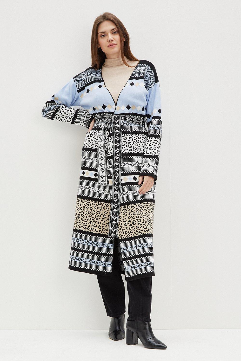 aztec longline cardigan