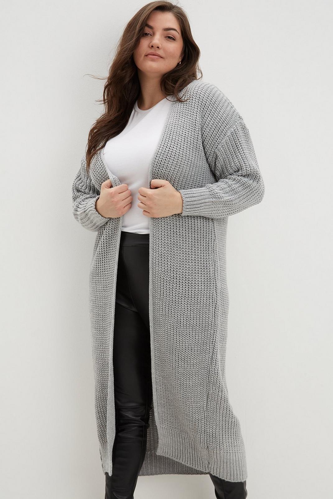 508 Curve Chunky Knit Long Cardigan image number 1