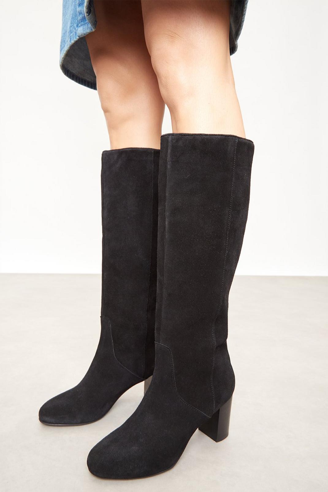 Black Faith: Suede Rosalie Knee High Boots image number 1