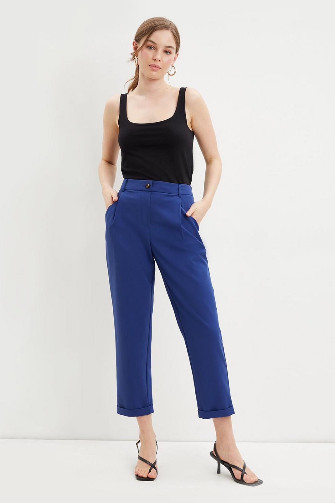 Cobalt Plain Relaxed Trousers image number 1
