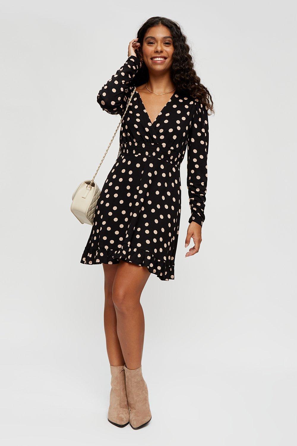 dorothy perkins black spotted dress