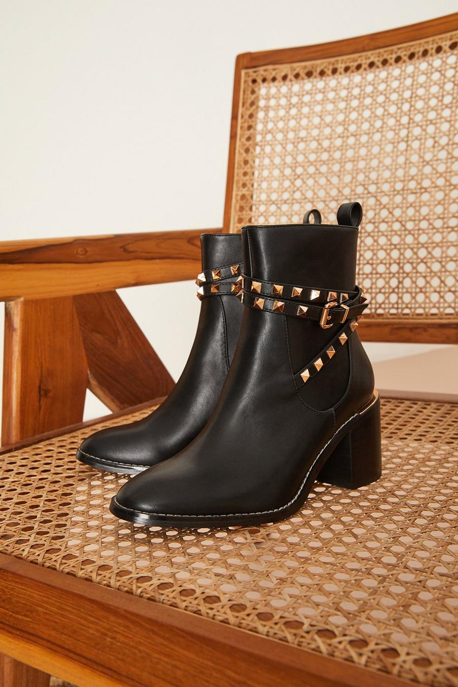 Saffa Studded Strap Ankle Boot