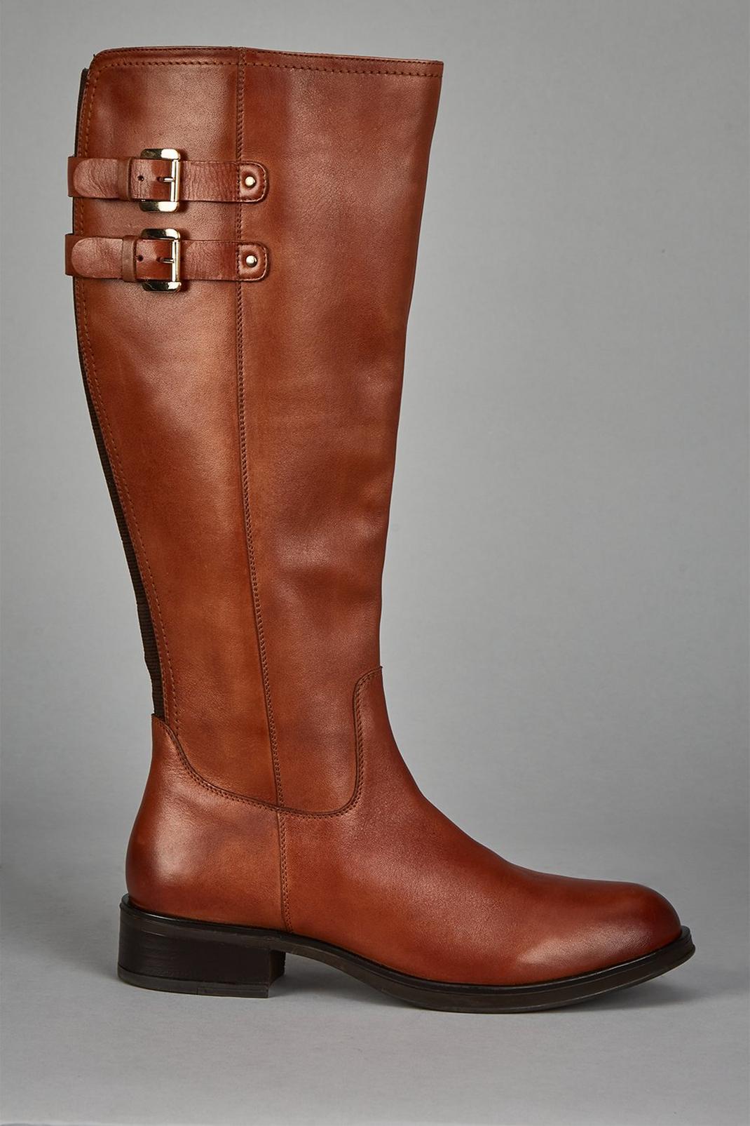 Tan Leather Tallia Buckle Strap Boots image number 1