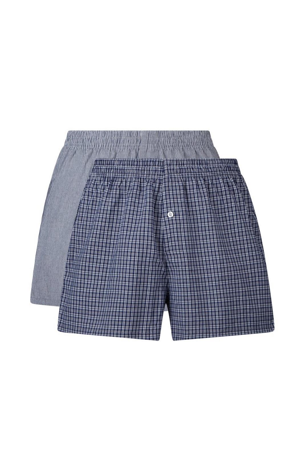 2 Pack Woven Navy Design Boxers  image number 1