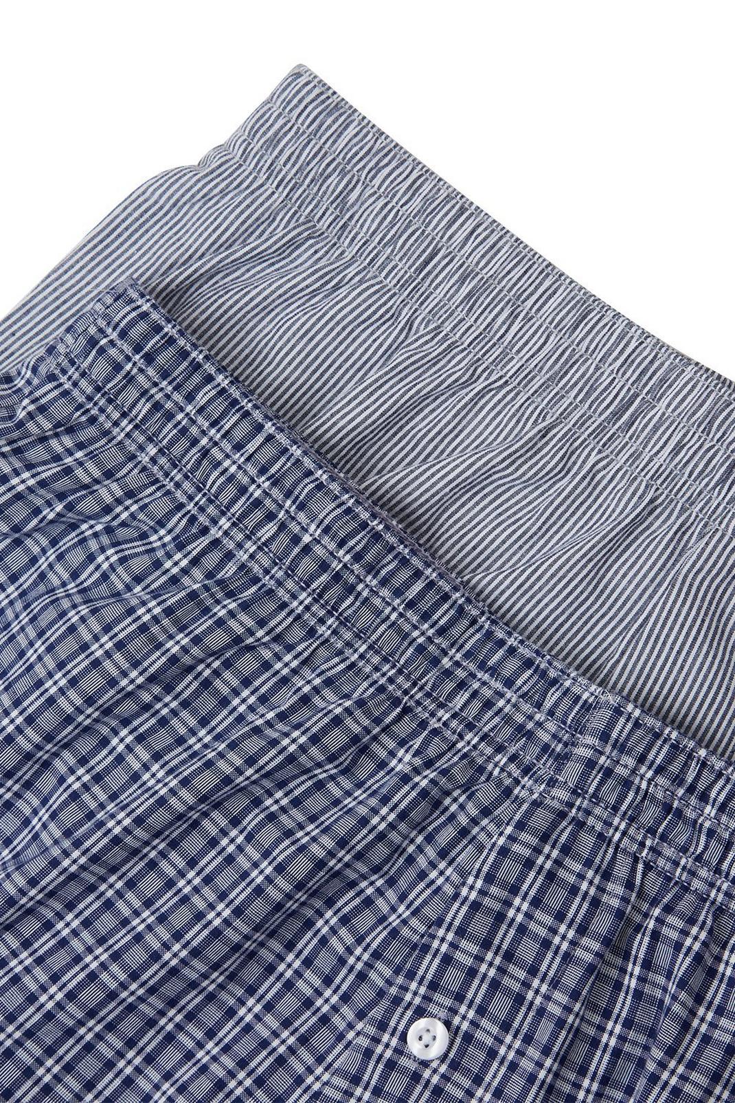 148 2 Pack Woven Navy Design Boxers  image number 2