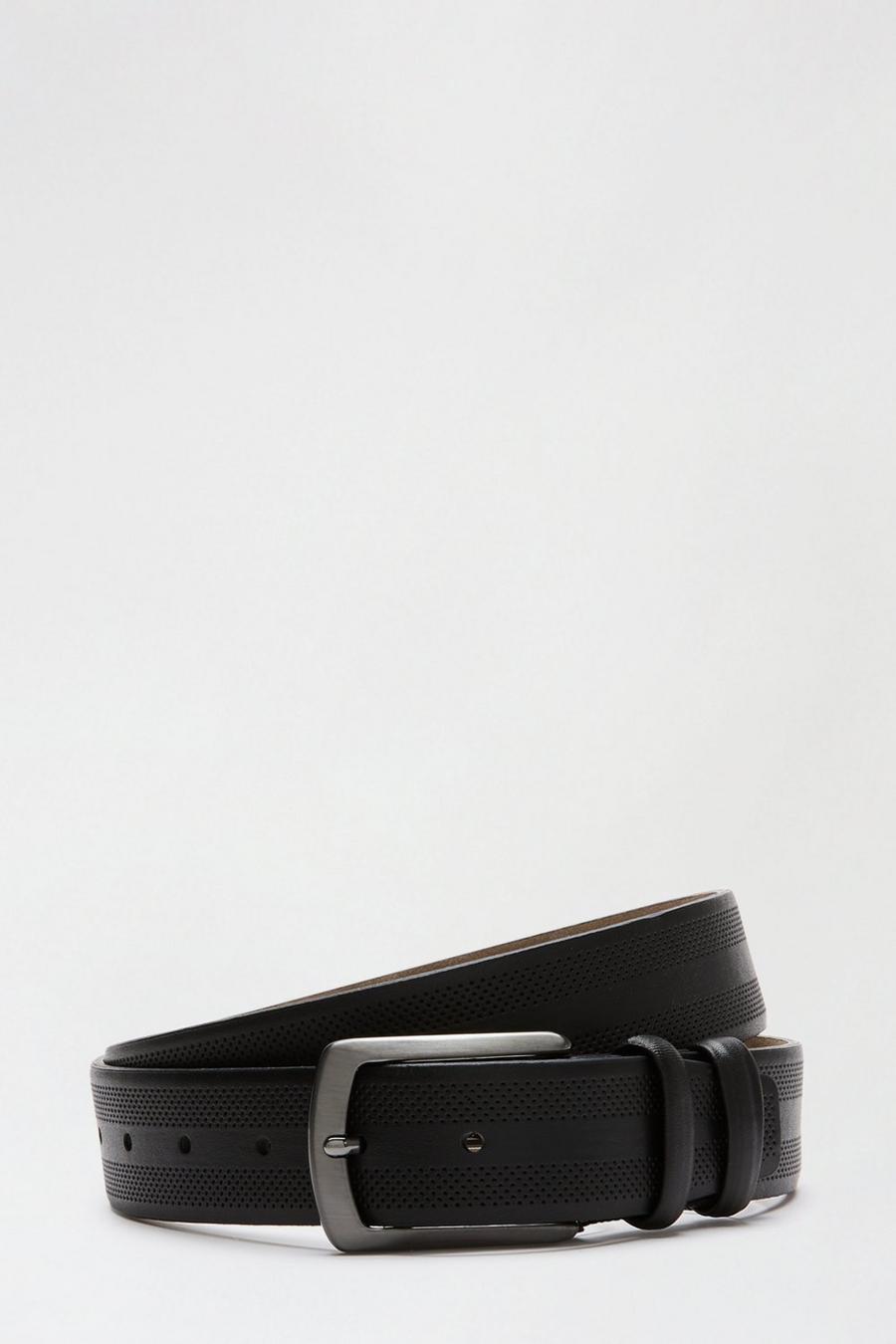 Black Textured Strap Belt