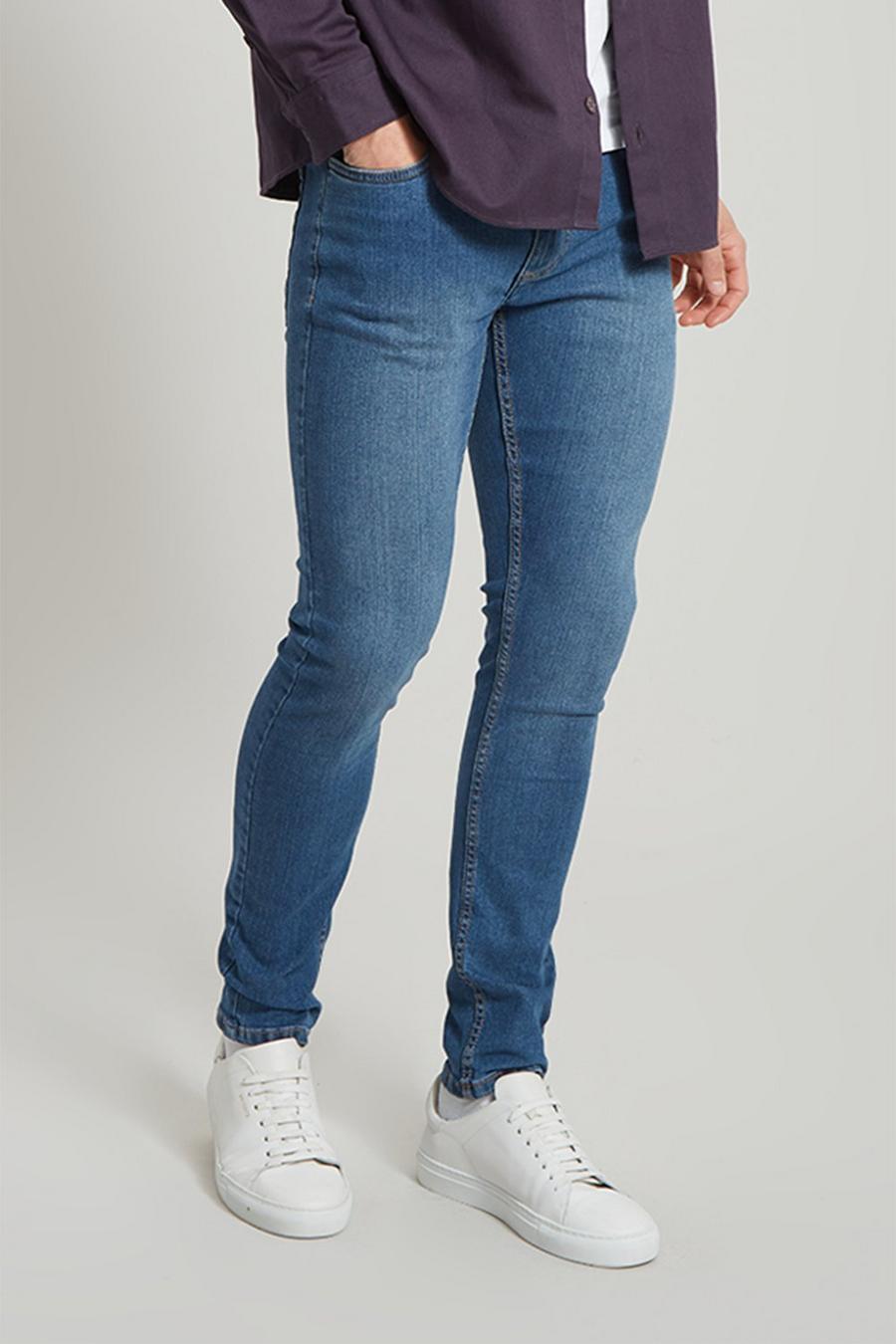 Super Skinny Mid Blue Jeans