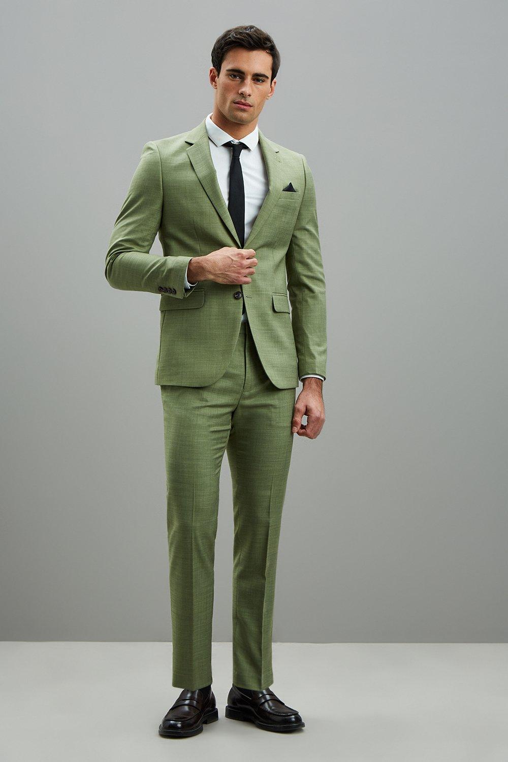 green sharkskin blazer