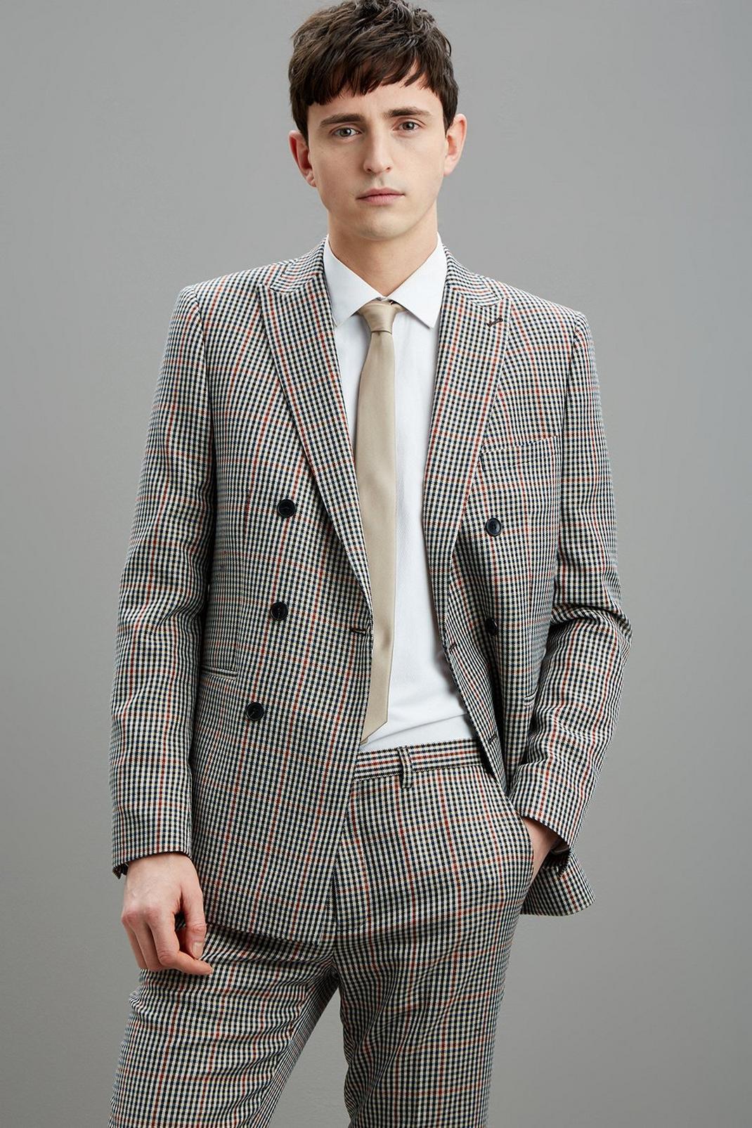 106 Skinny Multi House Check Suit Jacket image number 1