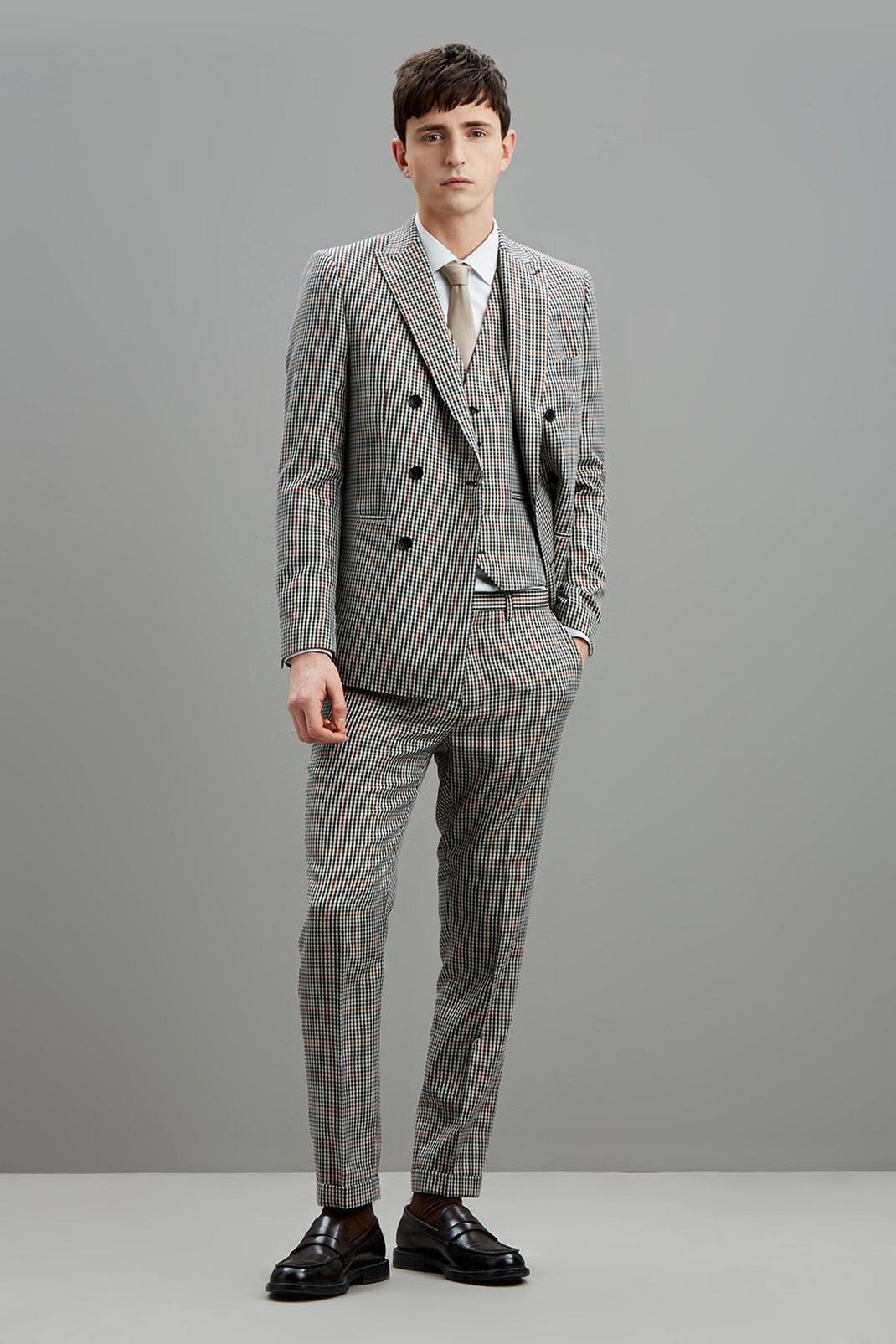 Skinny Multi House Check Suit Three-Piece Suit image number 2