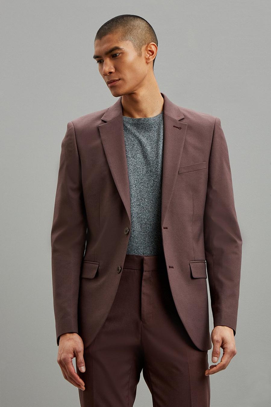 Slim Fit Brown Suit Jacket