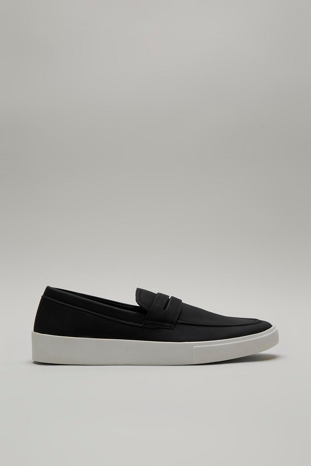 Black Slip On Shoes With Chunky Sole image number 1