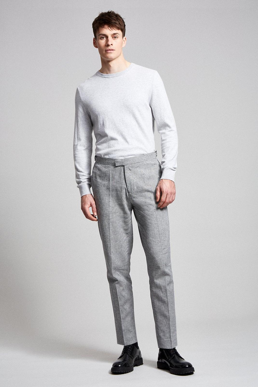 Grey Tailored Multi Dogtooth Trousers image number 1