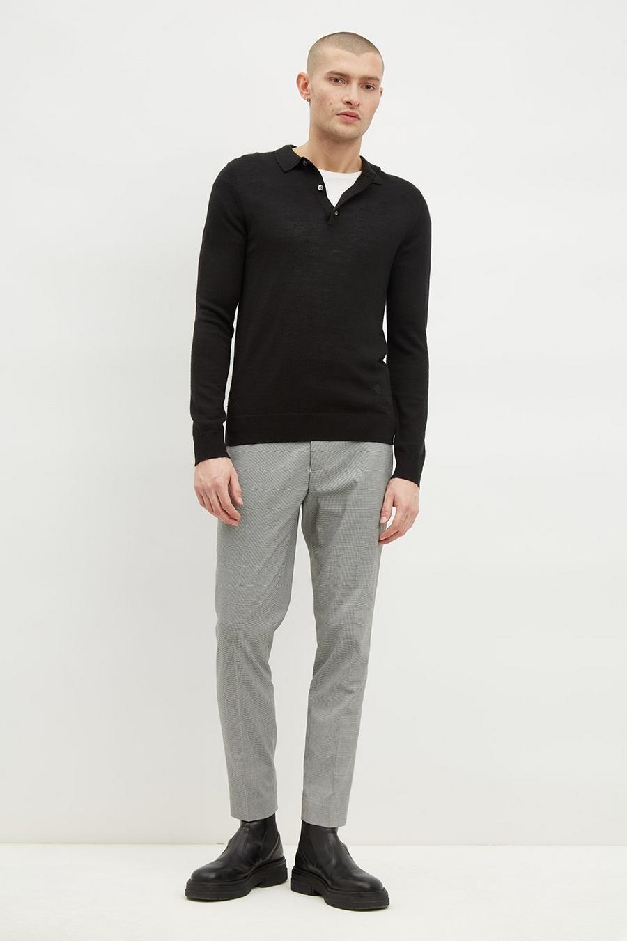 Skinny Black And White Dogtooth Trouser