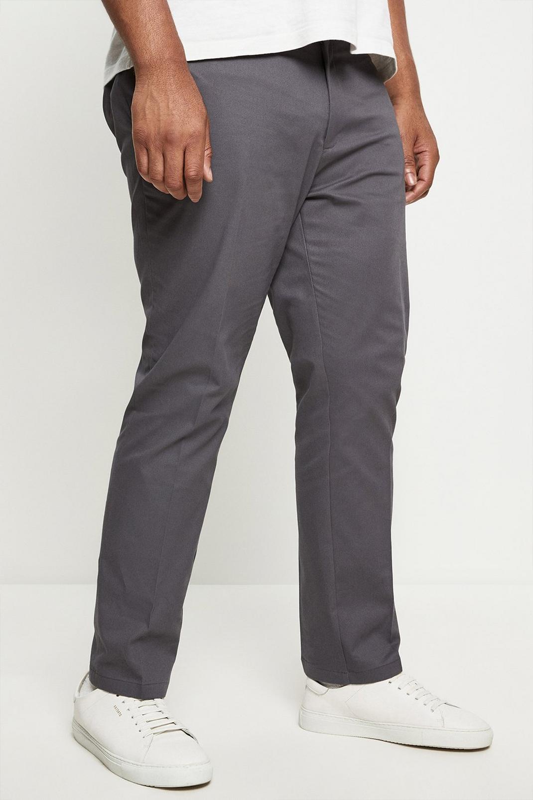Charcoal Plus And Tall Slim Chino Trousers image number 1