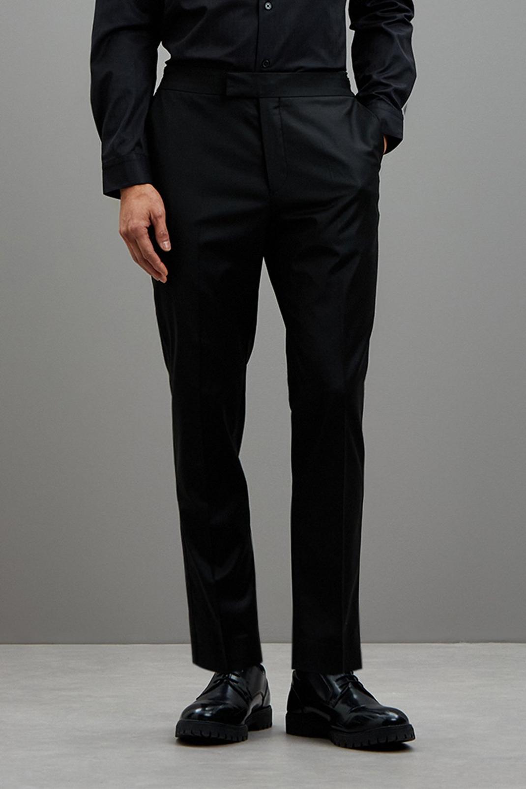 1904 Slim Fit Black Premium Tux Suit Trousers image number 1