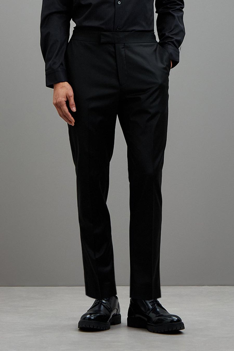 194 Slim Fit Black Premium Tux Suit Trousers