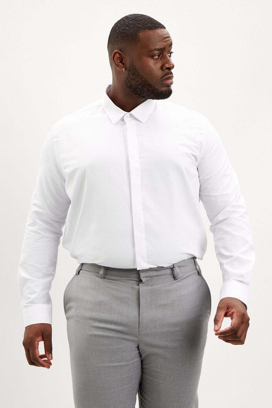 Plus And Tall Slim Concealed Placket Shirt