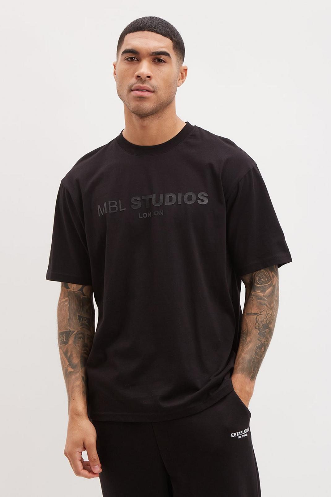 Black Relaxed MBL Studios T-Shirt image number 1